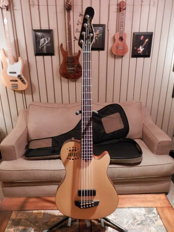 Godin A5 Ultra Electric/Acoustic 5 string bass 2013 Natural Satin image 1