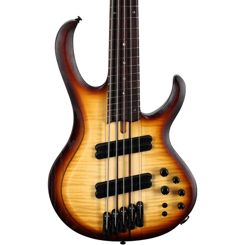Ibanez BTB705LM-NNF BTB Bass Workshop 5-String Multi-Sscale Bass - Natural Browned Burst Flat image 1