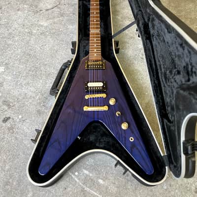 Greco Flying V c 1990- 2000 trans Amethyst original vintage MIJ Japan ox image 4