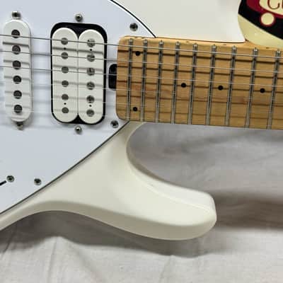Ernie Ball Music Man Silhouette HSH Hardtail Guitar with Case 2018 - White / Maple neck image 6