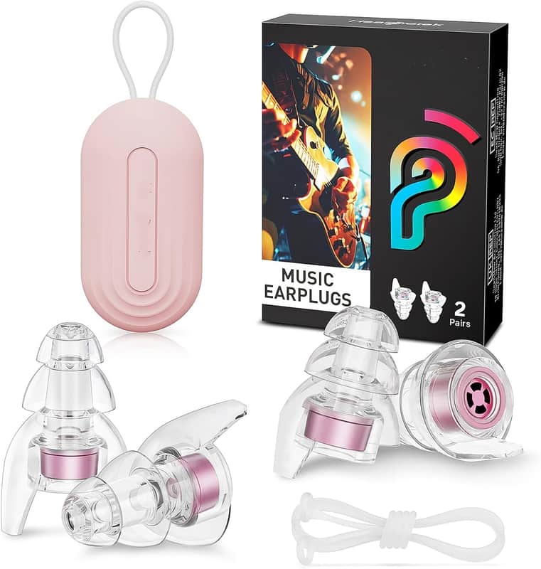 Concert Ear Plugs, 2Pairs Reusable high Fidelity Musician Ear Plugs for Concerts Loud Music-Noise Reduction Ear Protection earplugs for Rave,Festival,Music,Tinnitus Relief image 1