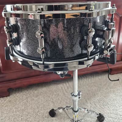 Sonor sq2 6x14"snare Heavy beach wood black sparkle lacquer - Black sparkle image 13