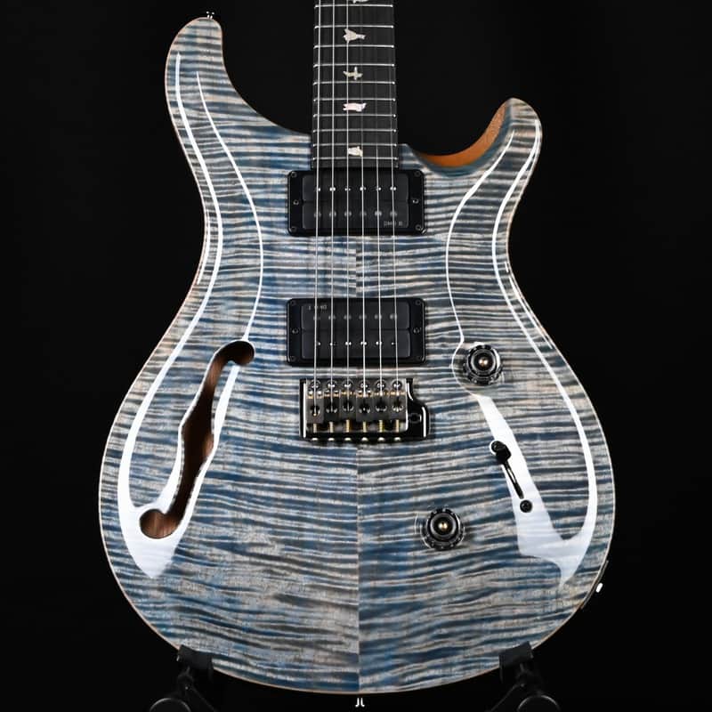 PRS Custom 24 Semi-Hollow w/ Artist Grade Flame Maple Top & Awabi Birds- Faded Indigo 2026 (0424438) image 1