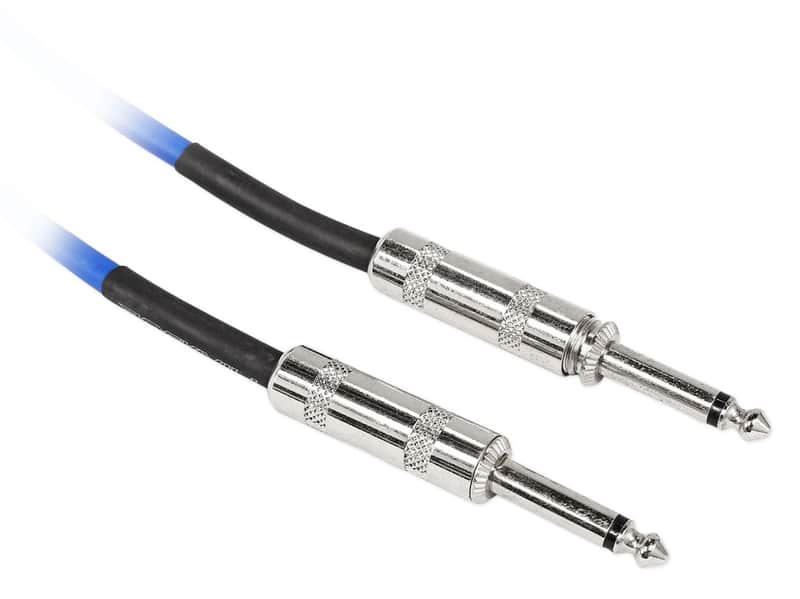 Rockville RCGT6.0BL 6' 1/4'' TS to 1/4'' TS Instrument Cable-Blue 100% Copper image 1
