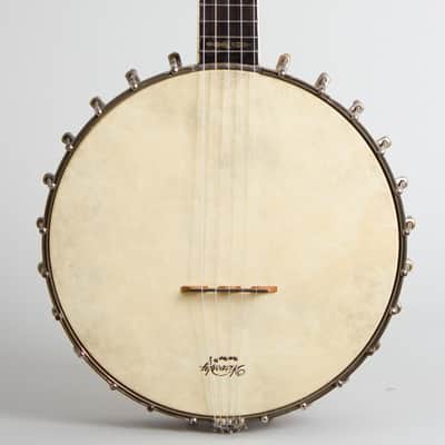 Bacon Professional FF Special Grand Concert 5 String Banjo, c. 1915, period black hard shell case. image 3