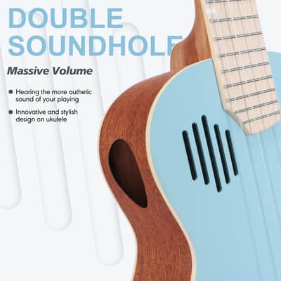 Pickapick UC23 Mahogany Concert Ukulele Beginner Kit (Sky Blue) image 3