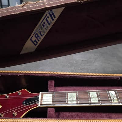 1954 Gretsch 6022 Rancher Jumbo Flat Top Western Orange Early 50s American Vintage 1950's USA G6022 Original Case G Brand Steer Logo Piezo Acoustic-Electric Guitar Spruce Maple Body Country Western Inlays Brazilian Rosewood image 5
