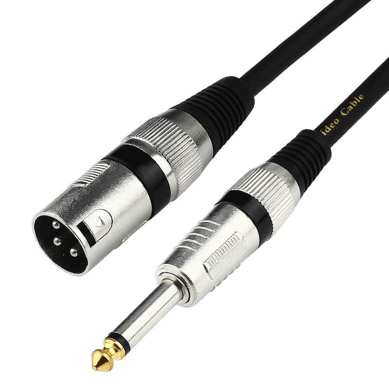 Unbalanced 6.35mm(1/4 inch) TS Mono to XLR Male Cable Gold Plated Quarter inch to Male XLR Microphone Cable Interconnect Cable - 3 Feet/1 Meter image 1