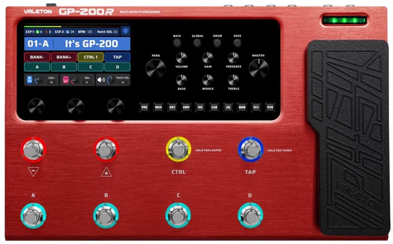 Valeton GP-200R GP-200R Multi-Effects Processor, Red image 1