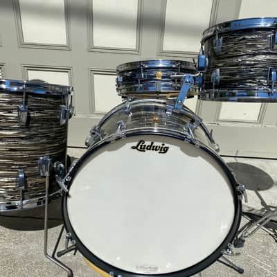 Holy Grail! Ringo Starr Ludwig Black Oyster Pearl 3 Piece Downbeat Drum Set image 1