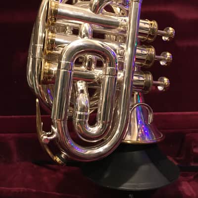 Ultra Rare  Silver with Gold Accents 1971 Holton c-150 Pocket Cornet/Trumpet image 1