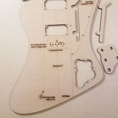 Guitarsbydesign Firebird Guitar Body Template For Strat Neck/bridge image 2