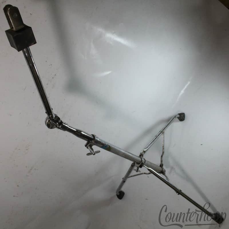 Ludwig 70s Double-Tom Drum Clip Mount Hercules Tube-Leg Tripod Chrome Blue/Olive image 1