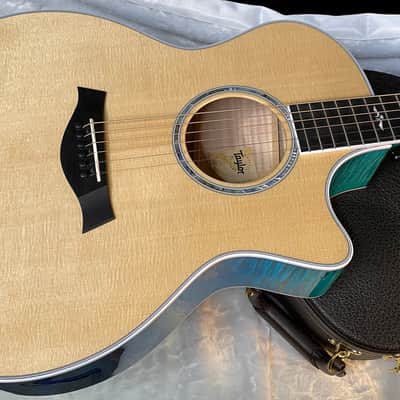 NEW ! Taylor 614ce Custom Acoustic-Electric Guitar - Natural Top - Blue Fade Back and Sides - AAAAA Flamed Maple - Authorized Dealer - G05921 - 4.8lbs image 6