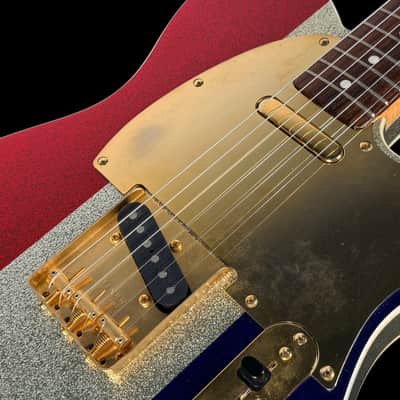1995-1998 Fender Telecaster Buck Owens Signature Crafted in Japan ~ Red, Silver & Blue Sparkle image 6
