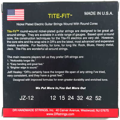 DR Guitar Strings Electric Tite-Fit 12-52 Jazz Set Handmade USA image 2