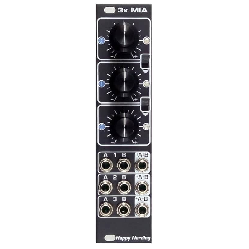 Happy Nerding 3xMIA Eurorack Attenuverting Mixer Module (Black) image 1