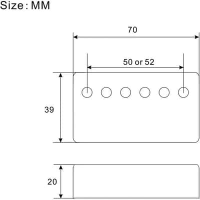 Humbucker Pickup Cover (50mm/52mm Pole Spacing) – Cupronickel Bridge and Neck Pickups Frame Set Replacement Parts for Les Paul LP Style Electric Guitar, Skull Wing Style, PC007 Chrome image 5