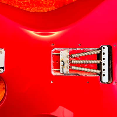1991 Fender 62 American Vintage Stratocaster Candy Apple Red Custom Shop Pickguard AVRI image 7