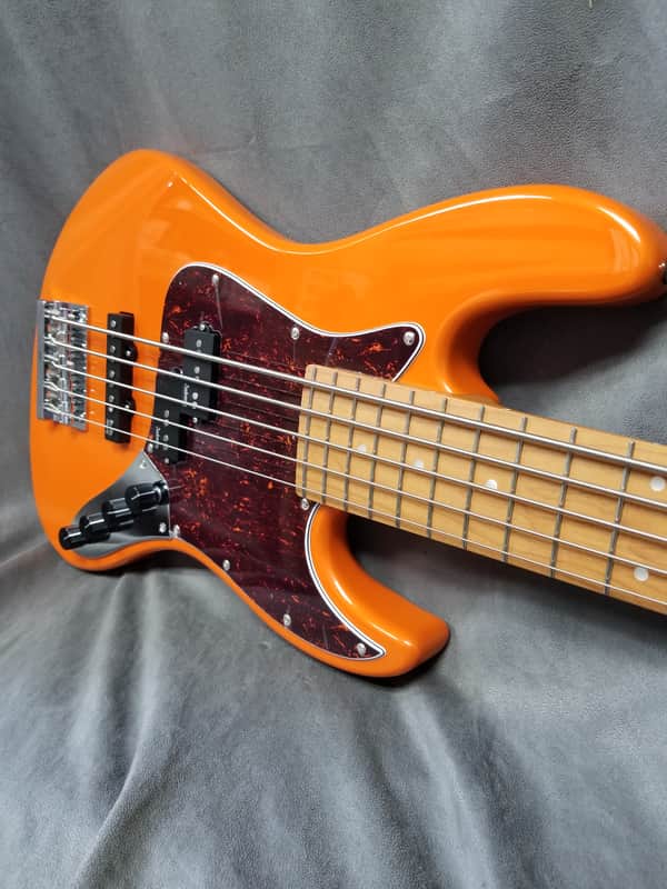 Sadowsky MetroExpress Hybrid P/J 5 String Bass Roasted Maple Candy Apple Orange image 1