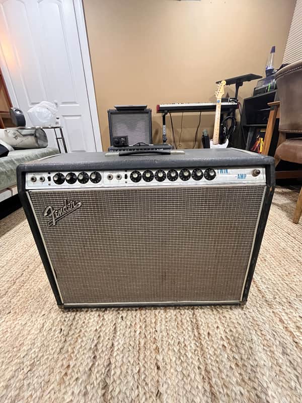 Fender Twin Reverb "Drip Edge" 2-Channel 100-Watt 2x12" Guitar Combo 1968 - 1969 - Silverface image 1