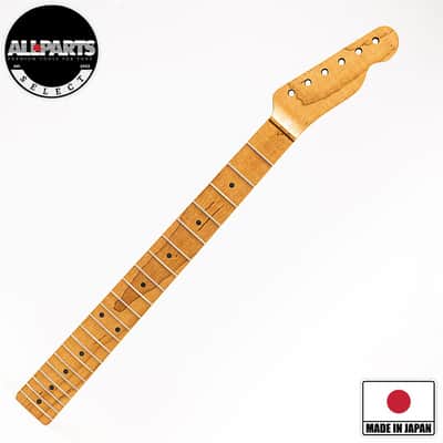 Allparts Select "Licensed by Fender®" AAA+ Roasted Flame Maple "VIN-MOD" Replacement Neck for Telecaster® - Unfinished - Soft V Shape image 1