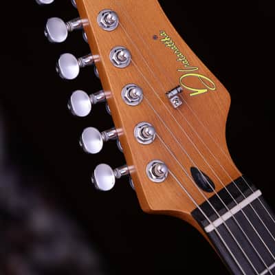 Dhatarattha HSS Strat-Style – Black Over Sunburst Nitro Relic image 7