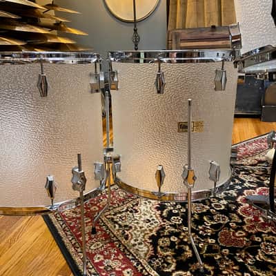 VINTAGE Fibes 1970's Acrylic 22/12/13/14/16/16 + 14" Snare Crystalite Drum Set image 5