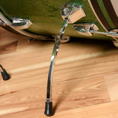 Ludwig Ludwig 12/13/16/22 1970's 4pc Drum Kit Green Sparkle image 5