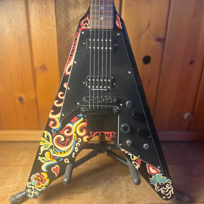 Epiphone Jimi Hendrix Love Drops Flying V electric guitar w/ original hardshell case image 1