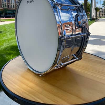 Ludwig LU6514SL Supralite 6.5x14" 10-Lug Steel Snare Drum with P88I Strainer image 3