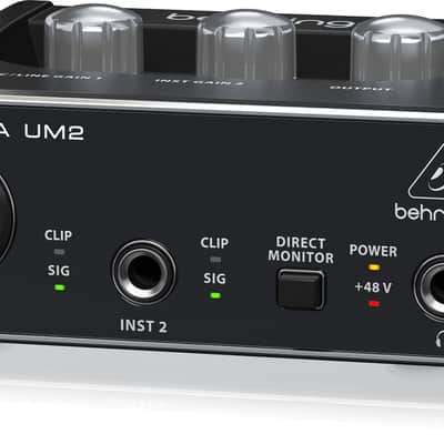Behringer UM2 Audiophile 2x2 USB Audio Interface With XENYX Mic Preamplifier image 8