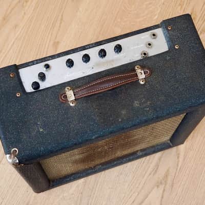1960 Ampeg Guitaramp 518 Dolphin Special Vintage Tube Amp 1x12 Navy Random Flair image 3