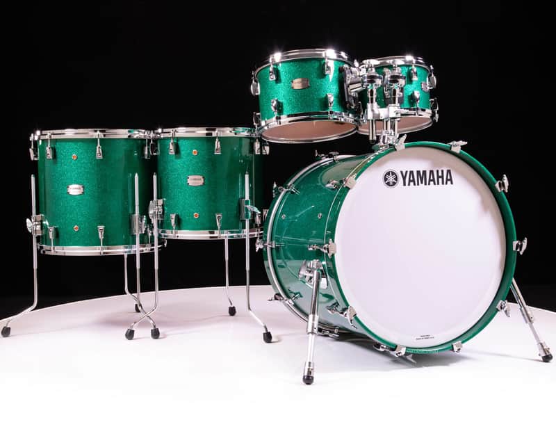 Yamaha Absolute Hybrid Maple 5pc 10/12/14/16/22 Jade Green Sparkle image 1