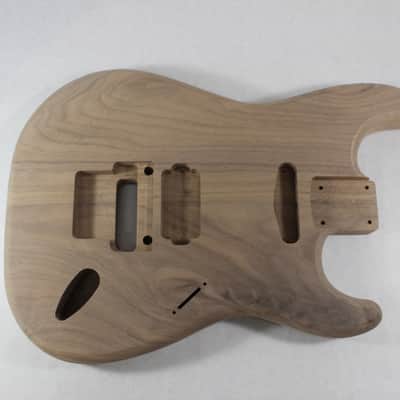 Unfinished Walnut HxS guitar body - fits Fender Strat Stratocaster neck Floyd Rose J1624 image 1