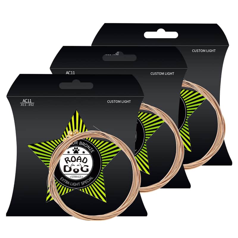 Acoustic Guitar Strings Nickel Plated Steel With Pvd Ion Coating Guitar Strings Guitar Accessories Acoustic 6 String Set Consistent Feel Lasting Bright Tone?Custom Light,11-52 (3 Pack)? image 1