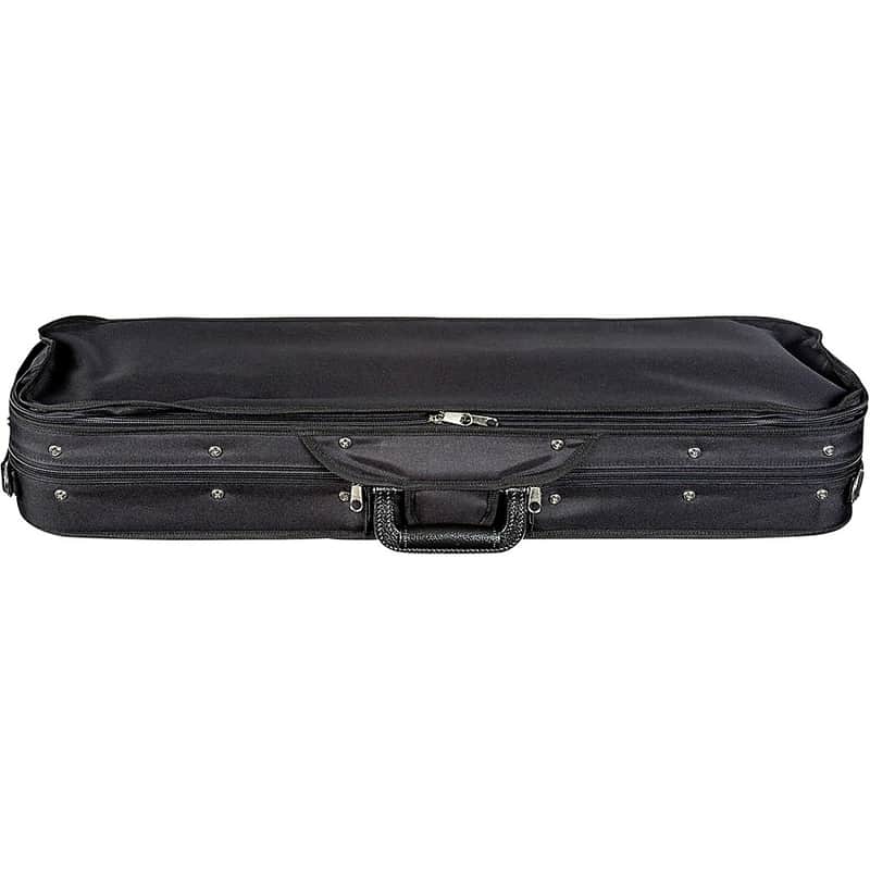 Bobelock Wooden Oblong Violin Case Regular 3/4 Size Black Exterior, Blue Interior image 1
