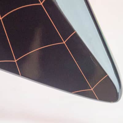 Used Turbo Electrics Spider Web Decal Explorer Style Guitar, Made by Cort, Hard Case image 8