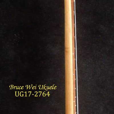 Handmade Tenor Ukulele, Solid Walnut, Bear Claw Spruce Top Tiger Inlay, Soft-bag, Bruce Wei UG17-2764 image 6