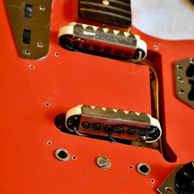 Vintage Matching Headstock Pre CBS Fender Jaguar 1964 - Fiesta Red image 18