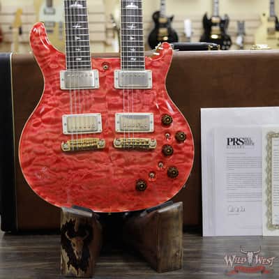 2019 PRS Private Stock #7827 Doubleneck McCarty 594 Semi-Hollow Piezo Brazilian Rosewood Board Salmon image 12