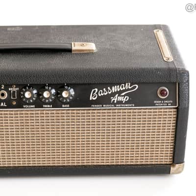1965 Fender Bassman Blackface 50-Watt Vintage Amp Head 110V image 3