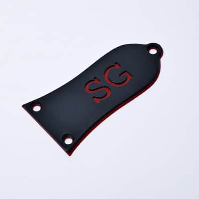 Custom Gibson SG Truss Rod Cover - SG Letters-Black & Red image 1