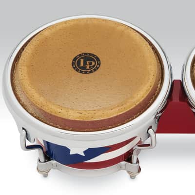 Latin Percussion LP 3 1/2 - 4 1/2" Mini Bongo Oak Puerto Rican Flag (LPM199-PR) image 4