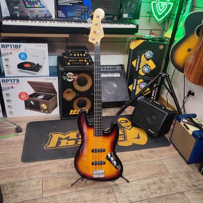 Squier Vintage Modified Jazz Bass Fretless - Sunburst image 2