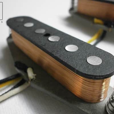 Classic Mustang Guitar Pickup SET A5 Vintage Fits Fender GrayBottom HandWound by Q pickups Duo Sonic image 1