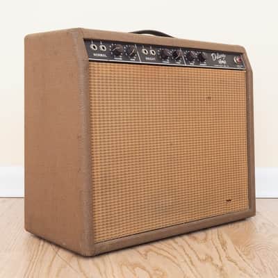 1963 Fender Deluxe Brownface Vintage Pre-CBS Tube Guitar Amp 1x12 w/ Oxford 12K5 image 1