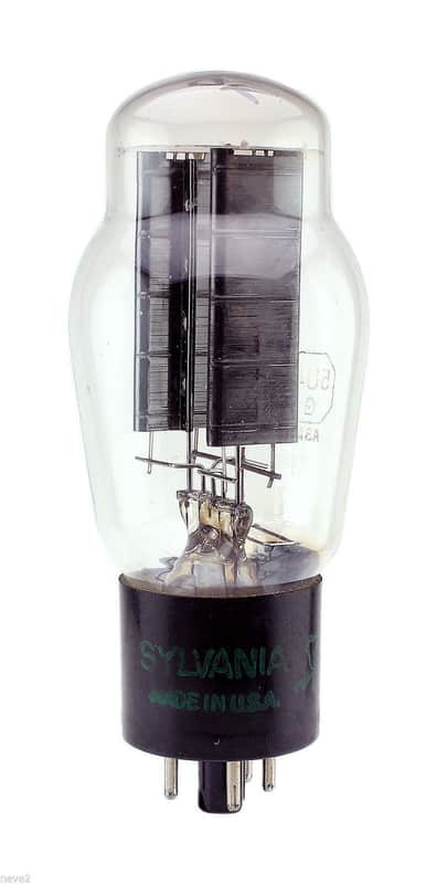 1953 SYLVANIA 5U4G BLACK PLATE SQUARE GETTER ELECTRON TUBE image 1