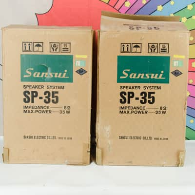 Vintage Sansui SP-35 2-way Bookshelf Audio Speaker Enclosures, Boxes, Pair image 10