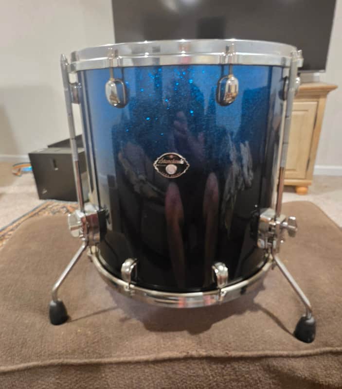Tama STARCLASSIC PERFORMER BIRCH 16 IN Floor Tom 2000s - Blue Galaxy Fade image 1